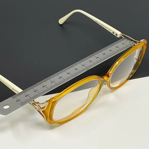 Vintage Christian Dior Vintage 2709 70 Yellow White Gold Sunglasses Frame 58mm - Picture 11 of 16